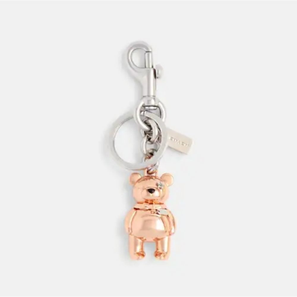 Coach 3 D Bear Bag Charm Rose Gold